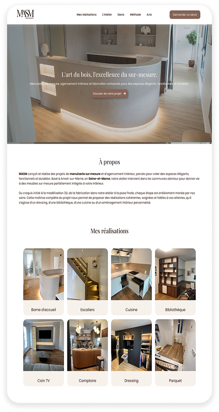 MASM desktop — accueil